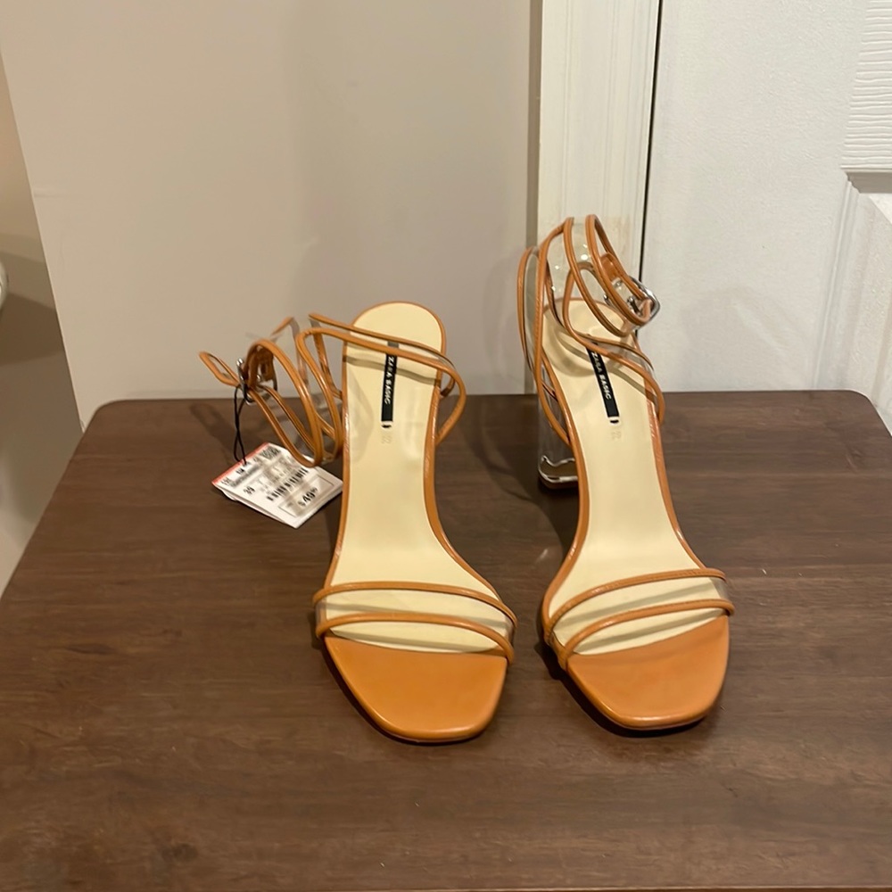 Zara heel sandals!! Camel color!!